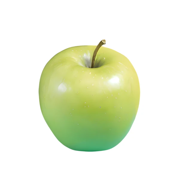 Single fresh green apple isolated on white background