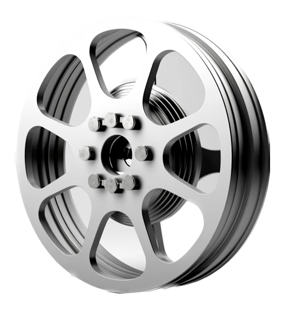 Polished silver alloy wheel rim on white background