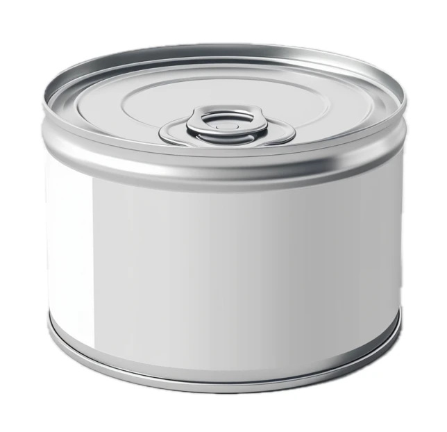 Closed metal food can with blank label for mockup