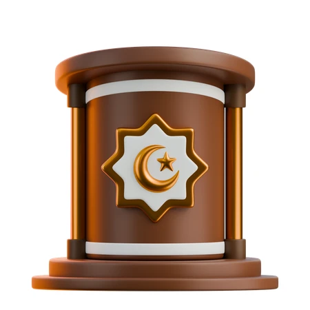 Traditional Wooden Minbar Islamic 3D Icon