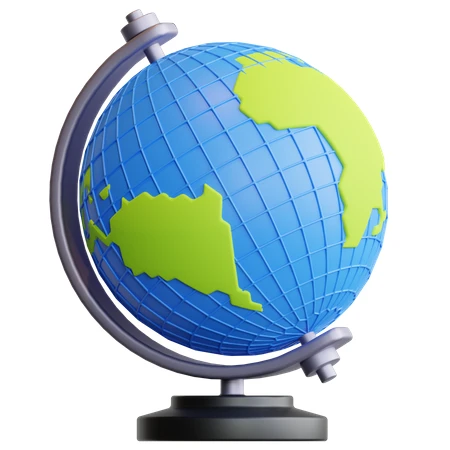 Stylized 3D earth globe icon isolated on white background