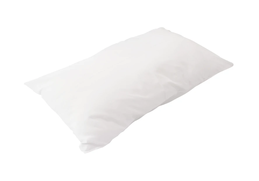 Soft white rectangular pillow isolated on white background