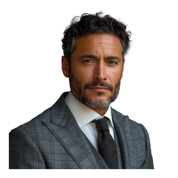 Portrait of a confident mature businessman in grey suit