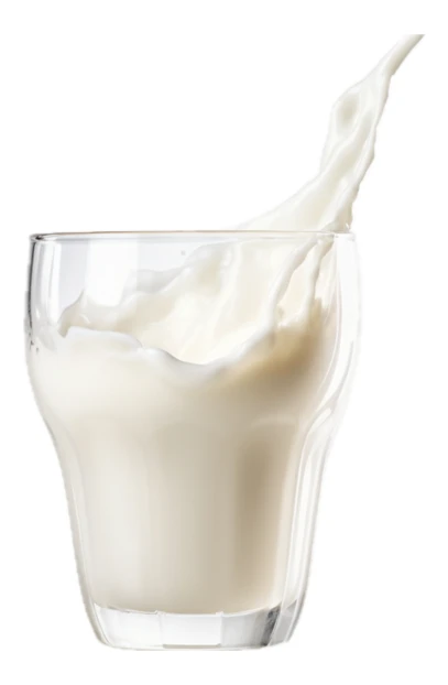 Milk splash in a glass isolated on white background