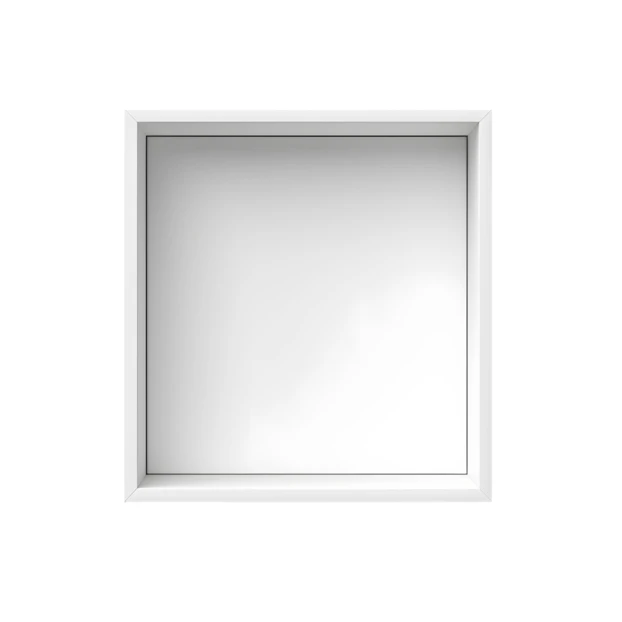 Empty white square recessed wall niche mockup