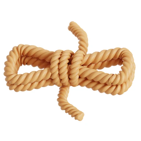 Twisted beige cord bundle isolated on white background