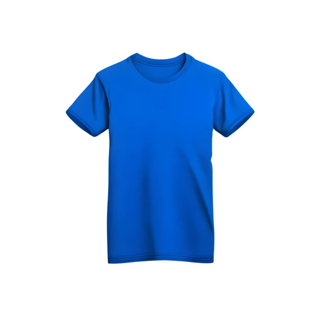 Plain blue short sleeve t-shirt isolated on white background