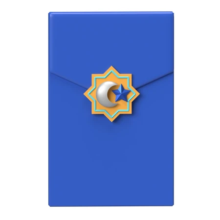 A blue envelope with a gold emblem