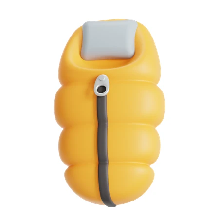 3D icon of a yellow sleeping bag for camping