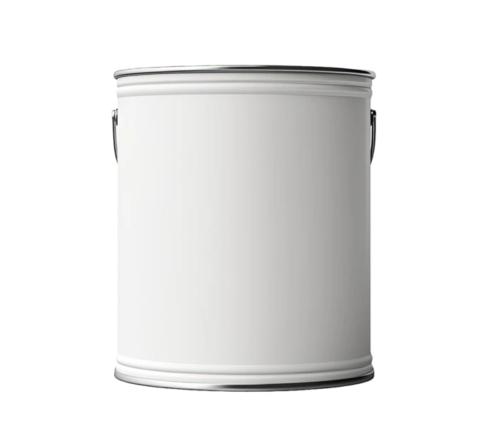 Blank white paint bucket isolated on white background