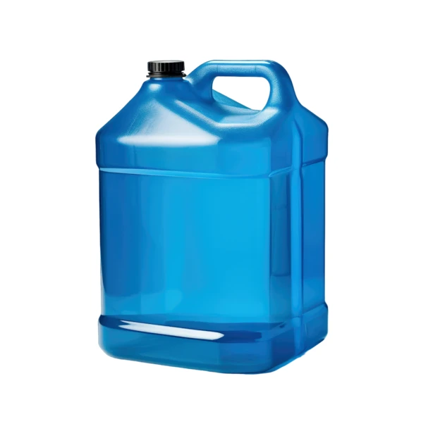 Blue plastic jerrycan container isolated on white background