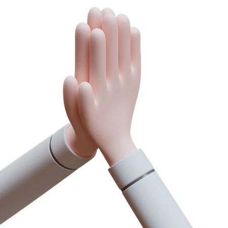 3D cartoon hands giving a high five for success