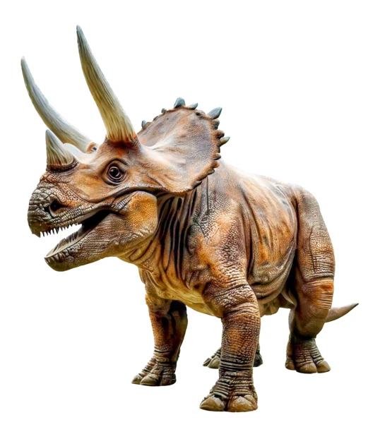 Detailed Triceratops dinosaur model isolated on white background