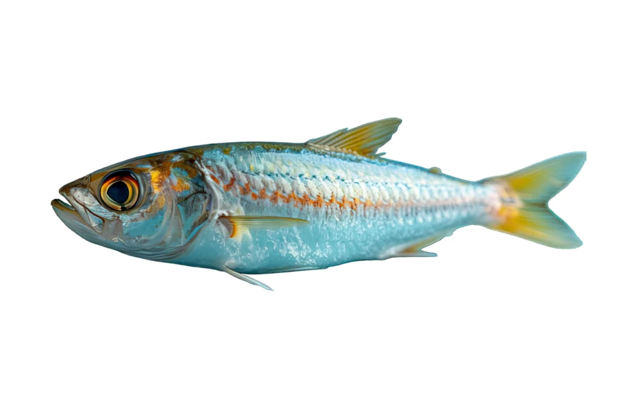 Fresh raw sardine fish isolated on white background