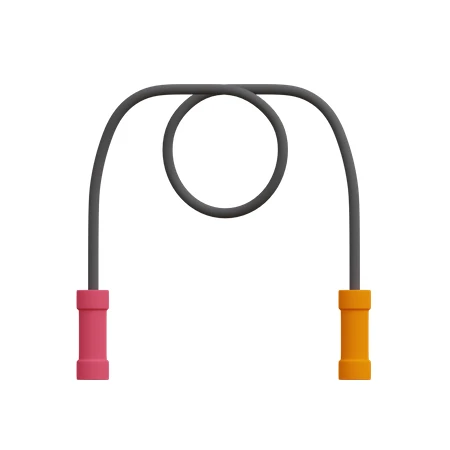 3D jump rope icon with pink and orange handles