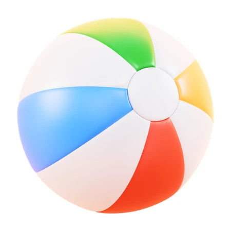 Colorful inflatable beach ball isolated on white background