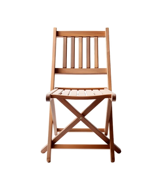 Wooden folding chair isolated on white background
