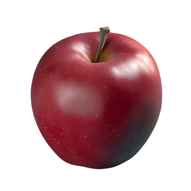 Single ripe red apple isolated on white background