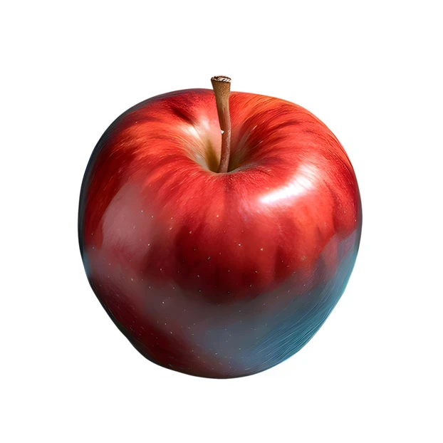 Single ripe red apple isolated on white background