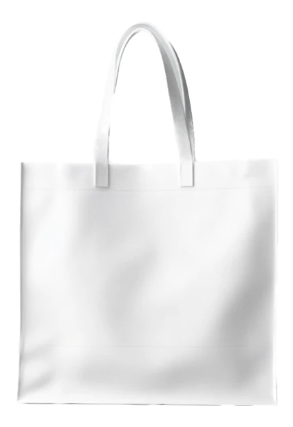 Blank white fabric tote bag isolated on white background