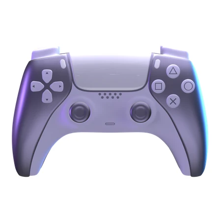 Purple modern video game controller isolated on white background