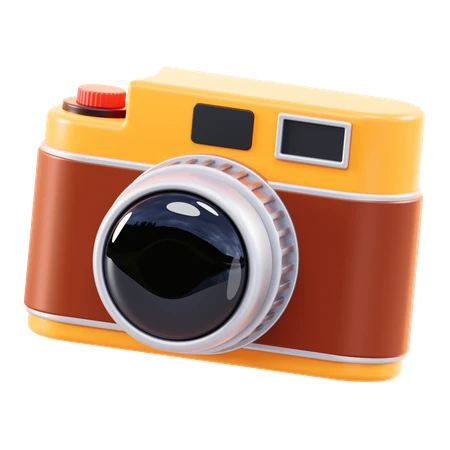 3D render of a vintage stylized toy camera