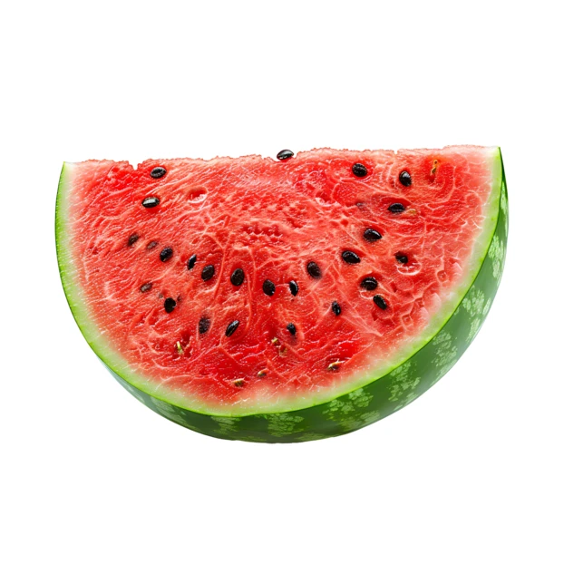 Fresh ripe watermelon slice isolated on white background