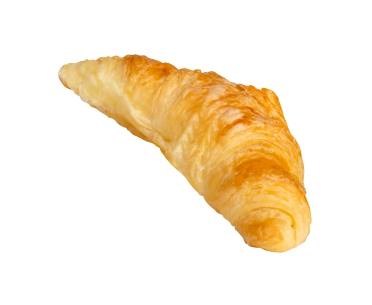 Fresh golden croissant isolated on white background