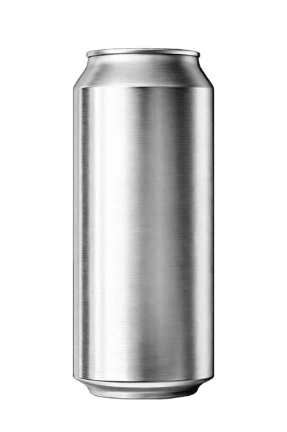 Blank aluminum beverage can isolated on white background