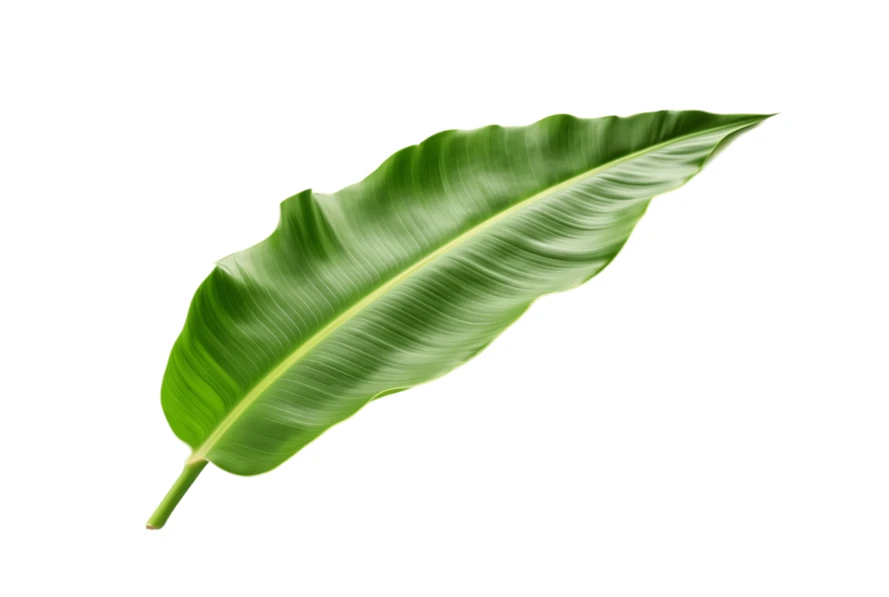 Fresh green banana leaf isolated on white background