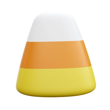 3D candy corn piece isolated on white background