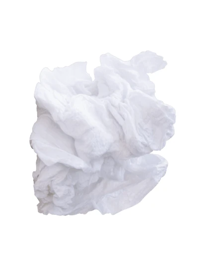 Crumpled white tissue isolated on a white background