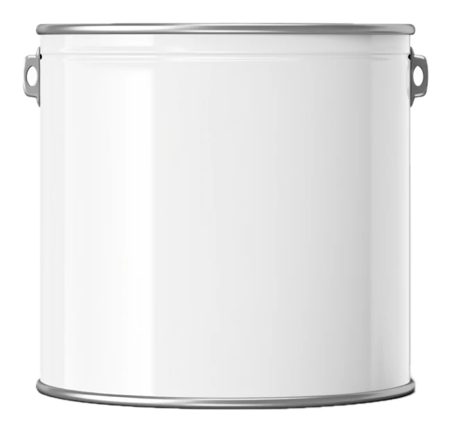Blank white glossy paint can mockup isolated on white