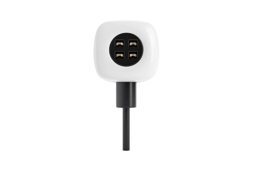 Magnetic smartwatch charging cable connector isolated on white