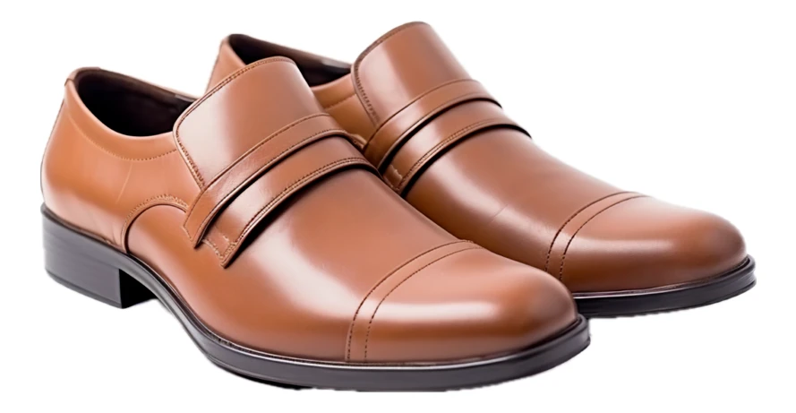 Pair of tan leather men's dress shoes