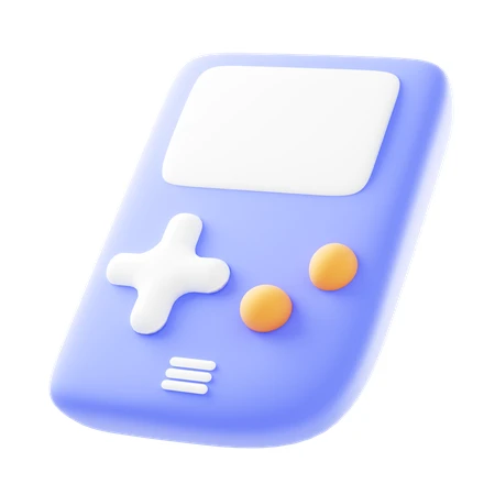 3D stylized purple handheld game console icon