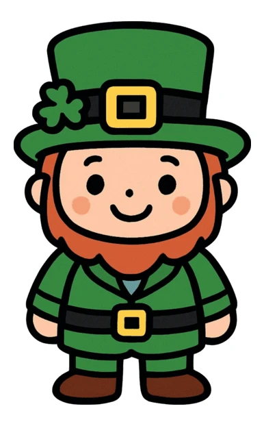 Cute cartoon leprechaun illustration isolated on white