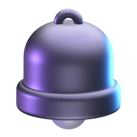 3D notification bell icon in purple and blue tones