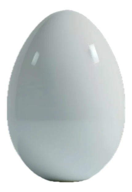 Single white ceramic egg with glossy finish