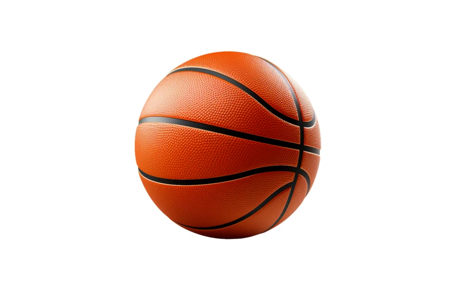 Classic orange basketball isolated on white background