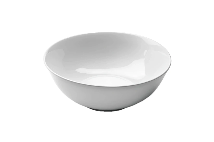 Empty white ceramic bowl isolated on white background