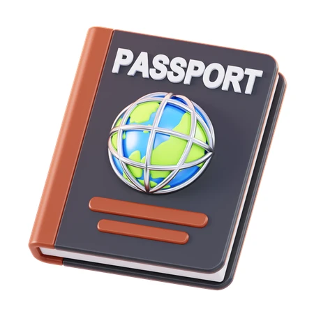 3D illustration of a passport icon isolated on white