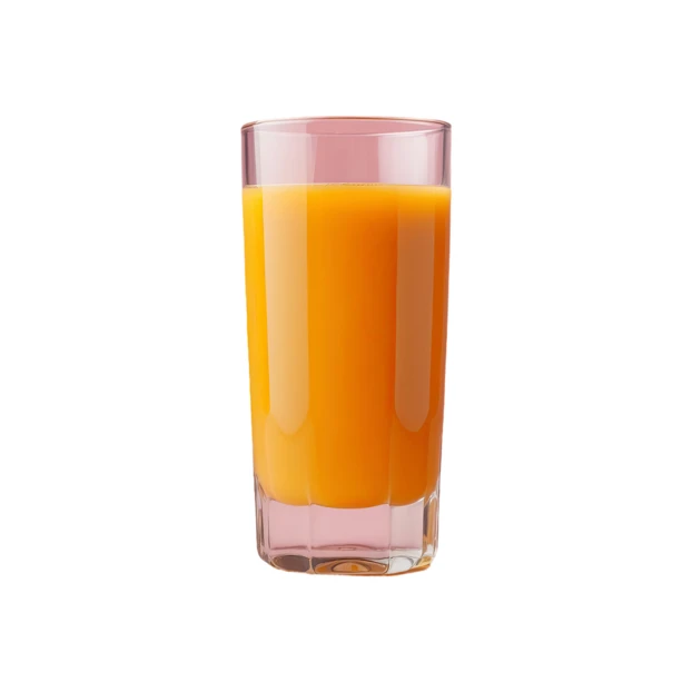 Fresh glass of orange juice isolated on white background