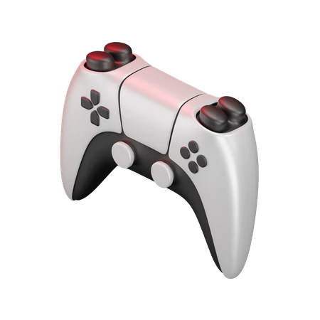 White and black wireless game controller on white background