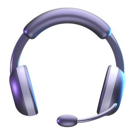 3D render of a purple headset with microphone