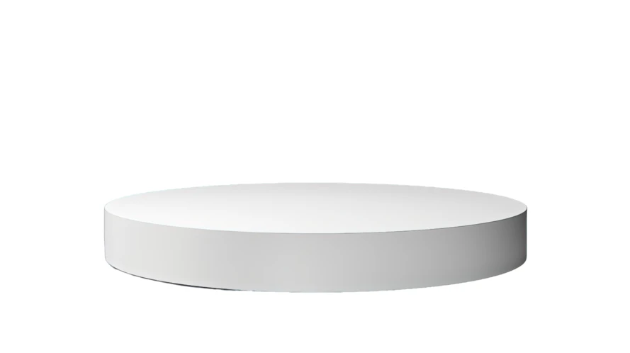 White circular podium isolated on white background