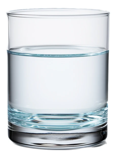Clear glass of fresh water on white background