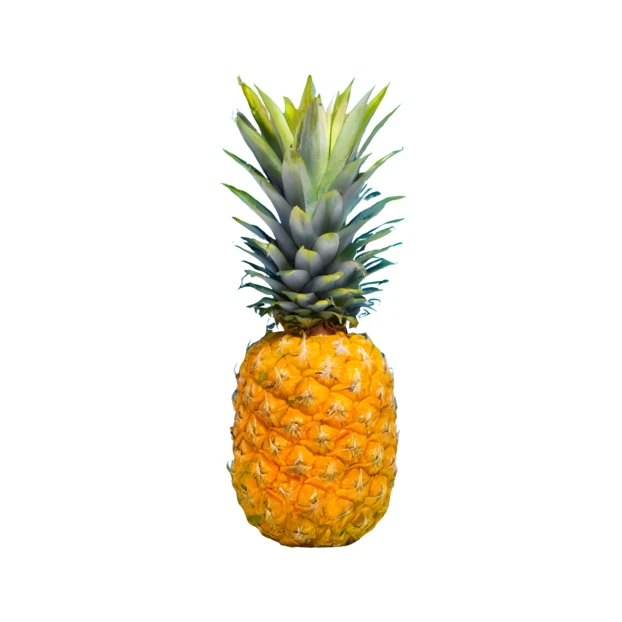 Whole ripe pineapple isolated on white background