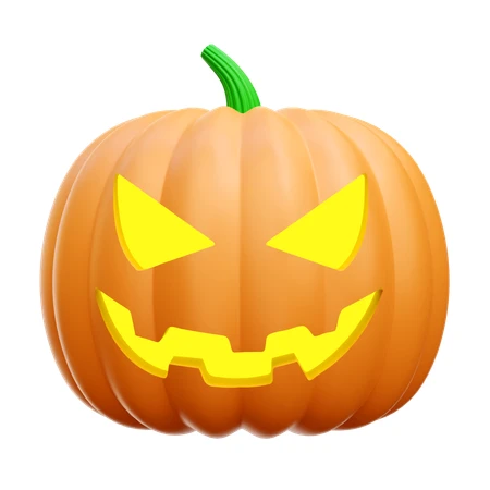 3D rendered Halloween Jack-o-lantern pumpkin isolated on white background