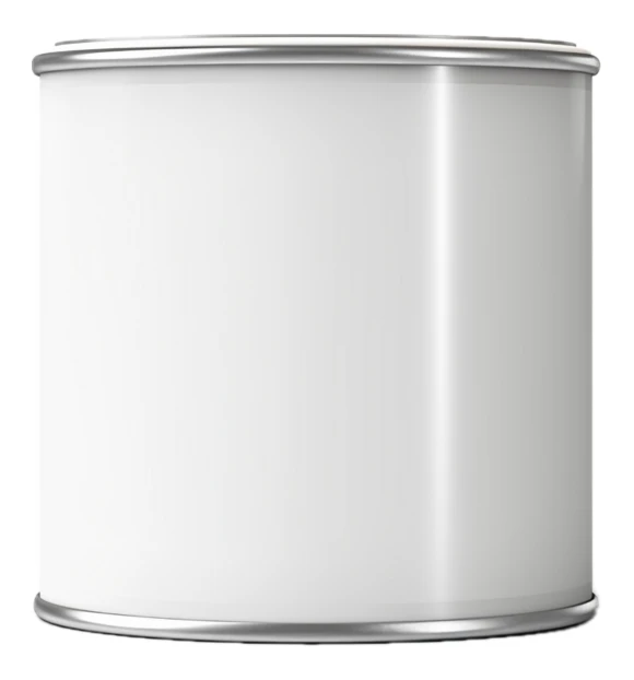Blank white metal tin can mockup isolated on white